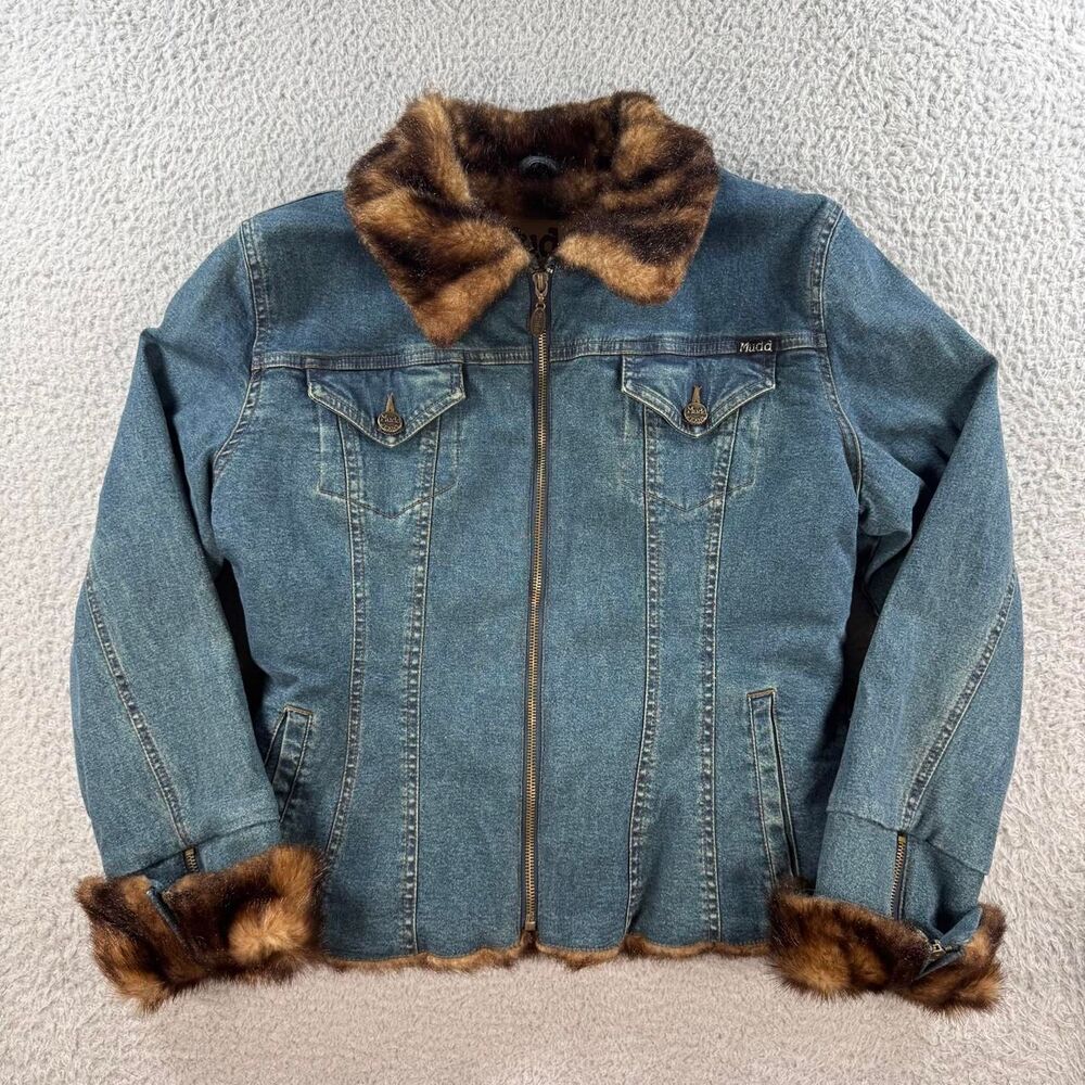 Mudd-clothing Women's Blue and Navy Jacket